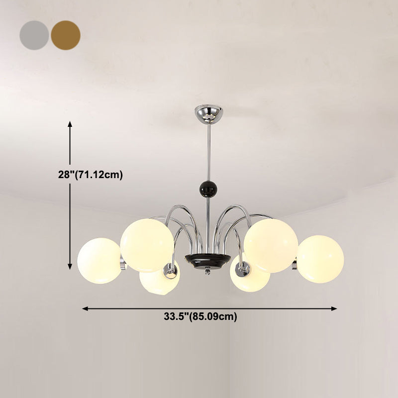 Lustre en lustre sphérique simplicité de style lustre en verre