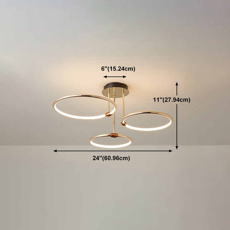Lustres circulaires multiples modernes Restaurant du lustre en or suspendu