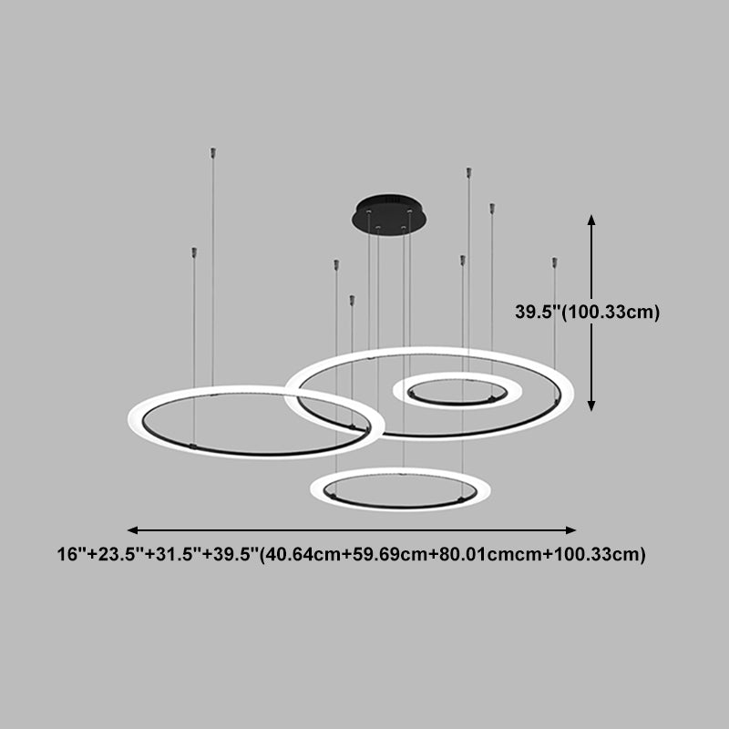 Restaurante de lámparas de lámparas de araña circulares negras contemporáneas