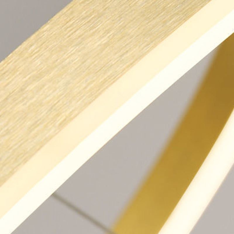 Luz de lámpara de araña de oro de anillo moderno restaurante de lámpara colgante para sala de estar