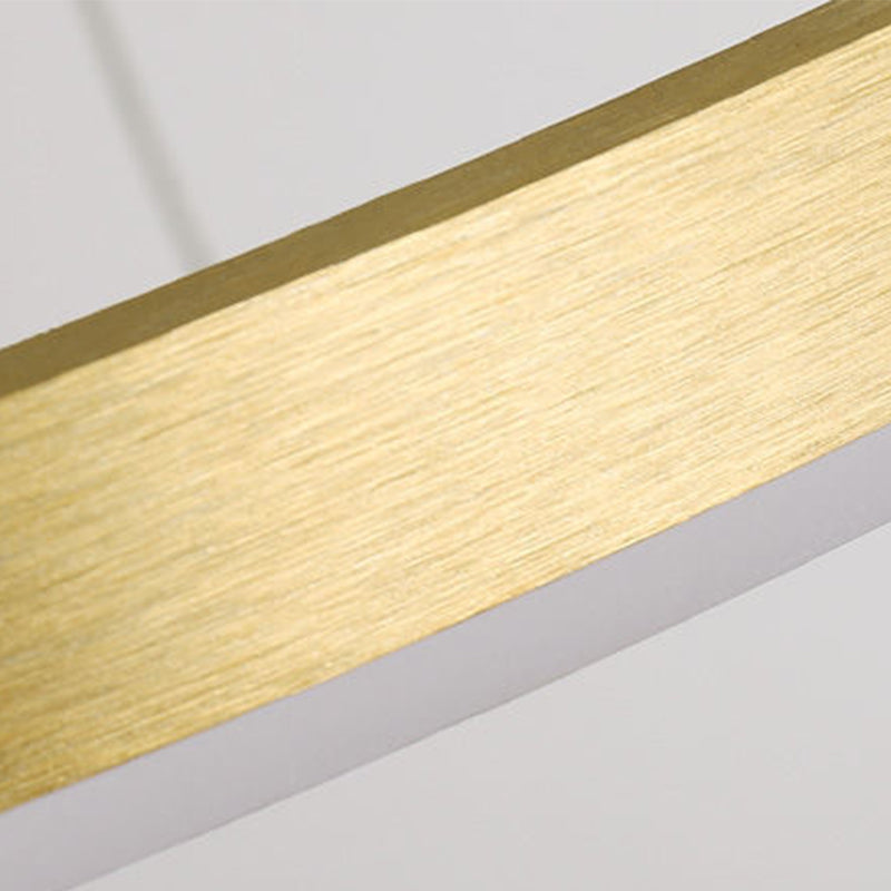 Luz de lámpara de araña de oro de anillo moderno restaurante de lámpara colgante para sala de estar