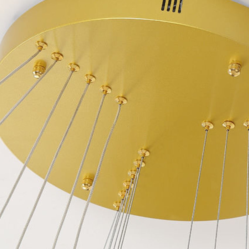 Luz de lámpara de araña de oro de anillo moderno restaurante de lámpara colgante para sala de estar