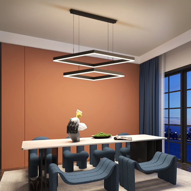 Lámparas de lámparas cuadradas de varios niveles Restaurante moderno