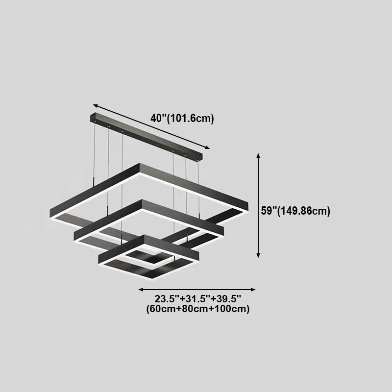 Lámparas de lámparas cuadradas de varios niveles Restaurante moderno