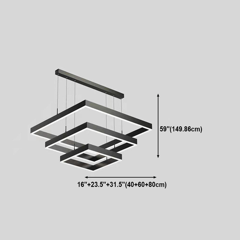 Lámparas de lámparas cuadradas de varios niveles Restaurante moderno