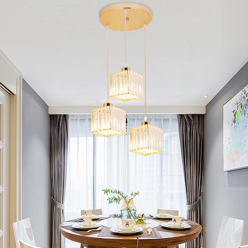 Geometria a forma di cristallo luci soffitto appeso moderno 3 luci a sospensione leggera