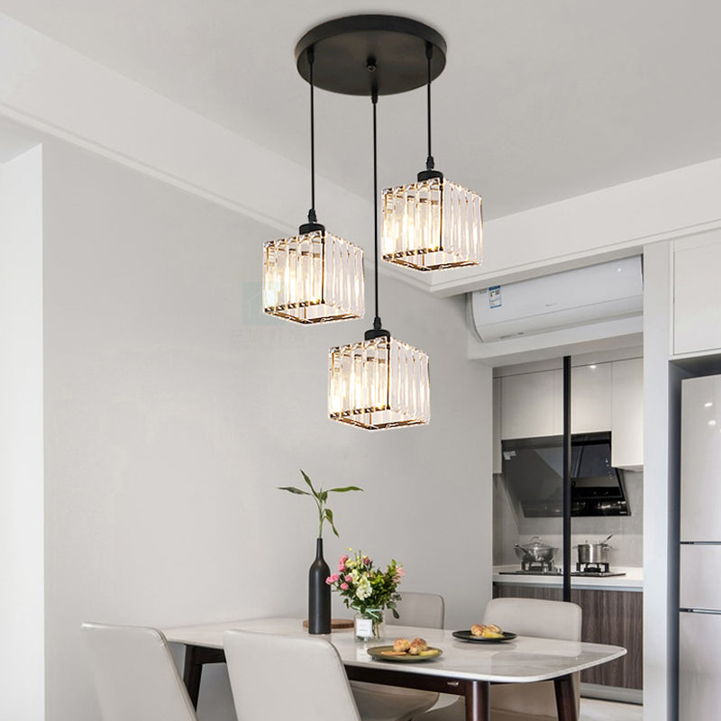 Geometria a forma di cristallo luci soffitto appeso moderno 3 luci a sospensione leggera