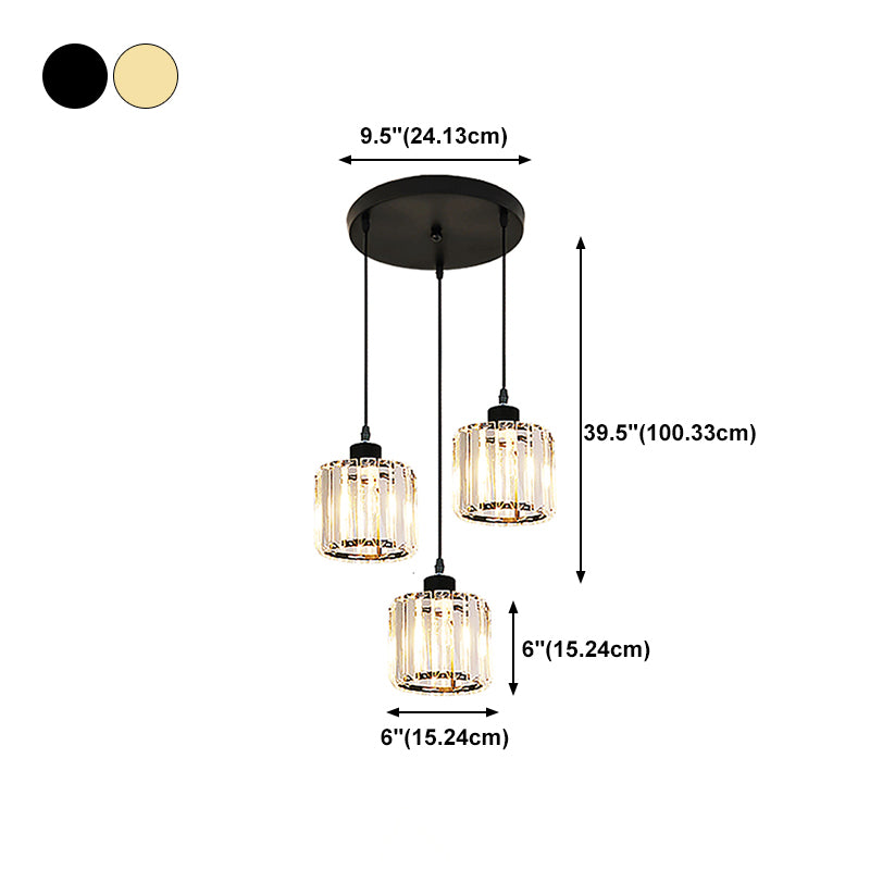 Geometria a forma di cristallo luci soffitto appeso moderno 3 luci a sospensione leggera