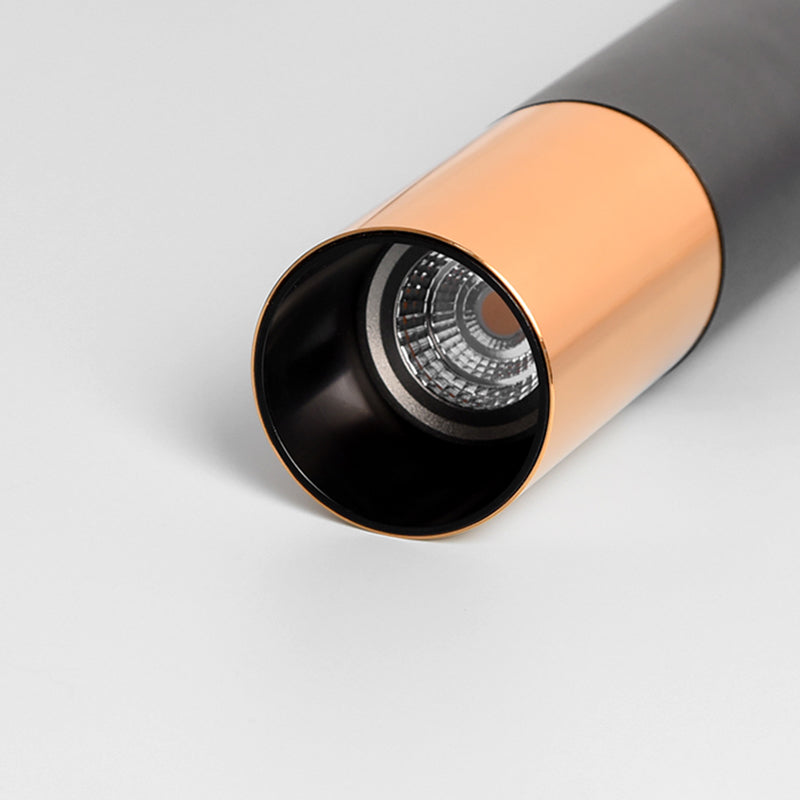 Forma del cilindro Libra del soffitto sospeso in metallo 1 Moderna luce a sospensione in nero