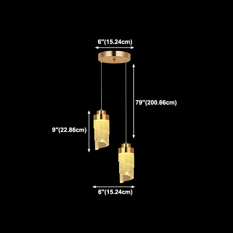 Luci a sospensione della forma di geometria in stile moderno lampade sospese in metallo in oro
