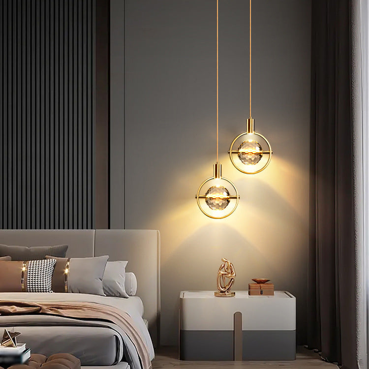 Luce geometrico in stile moderno cristallo 1 luci soffitte appese in oro