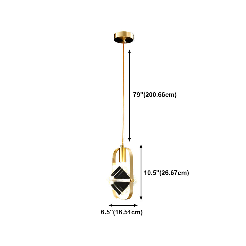 Luce geometrico in stile moderno cristallo 1 luci soffitte appese in oro