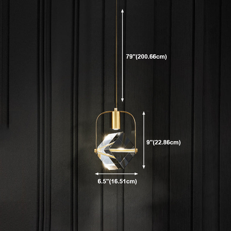 Luce geometrico in stile moderno cristallo 1 luci soffitte appese in oro