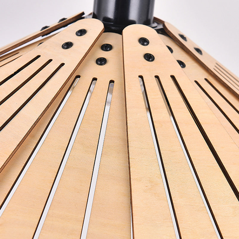 Côté à cône en bois Éclairage pendentif style moderne 1 lumière suspendue pour le salon