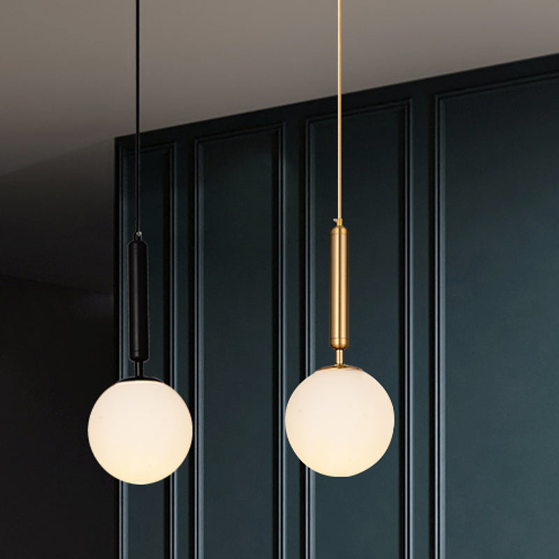 Glass Spherical Shape Pendant Lighting Modern Style 1 Light Hanging Lamp for Living Room