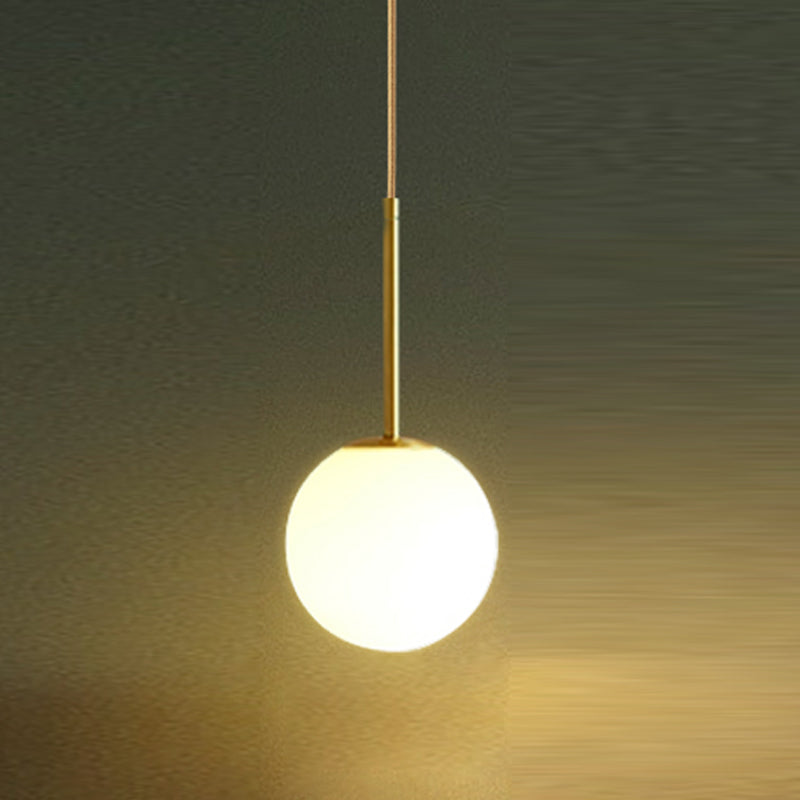 Glass Spherical Shape Pendant Lighting Modern Style 1 Light Hanging Lamp for Living Room