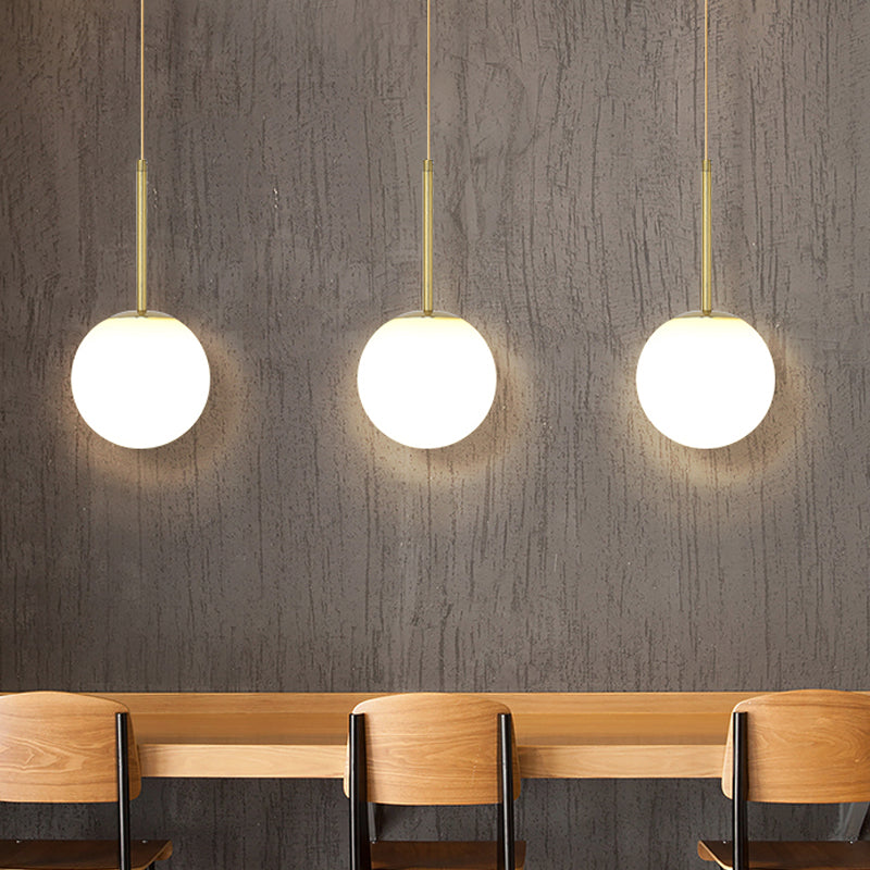 Glass Spherical Shape Pendant Lighting Modern Style 1 Light Hanging Lamp for Living Room