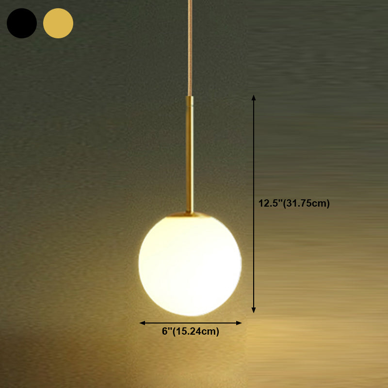 Glass Spherical Shape Pendant Lighting Modern Style 1 Light Hanging Lamp for Living Room
