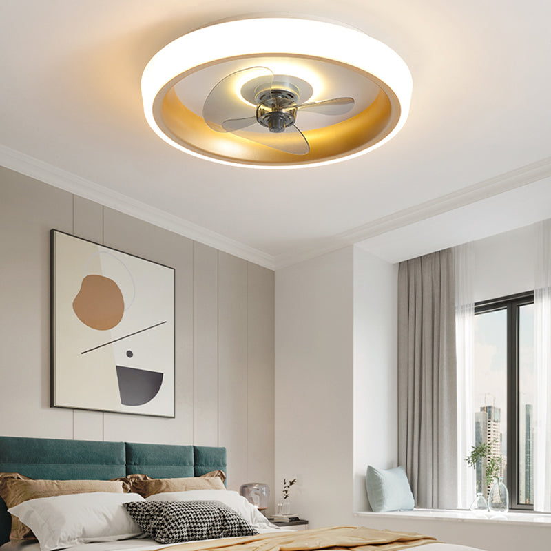 Circle Metal Ceiling Fan Lamp Nordic LED Ceiling Mounted Lighting