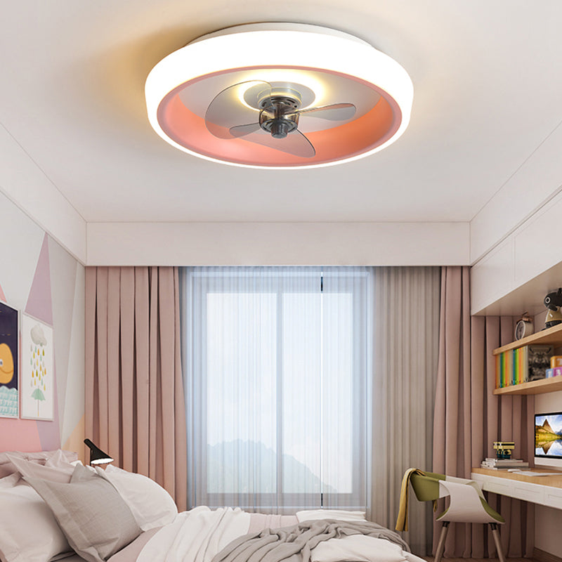 Circle Metal Ceiling Fan Lamp Nordic LED Ceiling Mounted Lighting