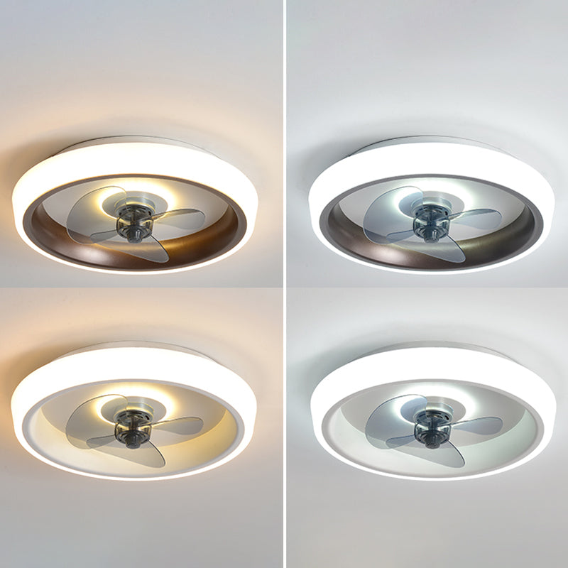 Circle Metal Ceiling Fan Lamp Nordic LED Ceiling Mounted Lighting