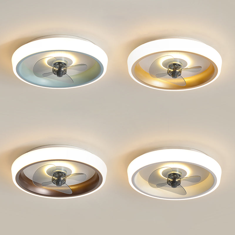 Circle Metal Ceiling Fan Lamp Nordic LED Ceiling Mounted Lighting