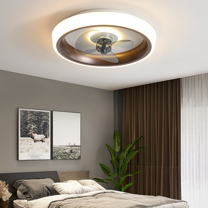 Circle Metal Ceiling Fan Lamp Nordic LED Ceiling Mounted Lighting