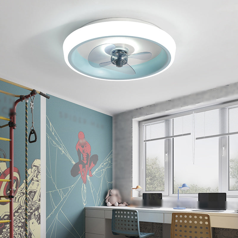 Circle Metal Ceiling Fan Lamp Nordic LED Ceiling Mounted Lighting