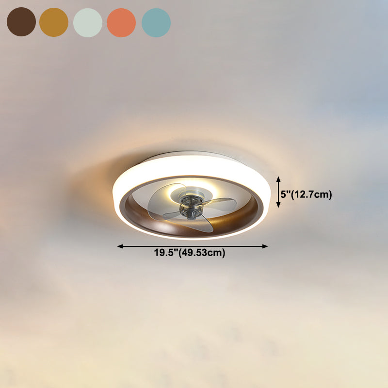 Circle Metal Ceiling Fan Lamp Nordic LED Ceiling Mounted Lighting