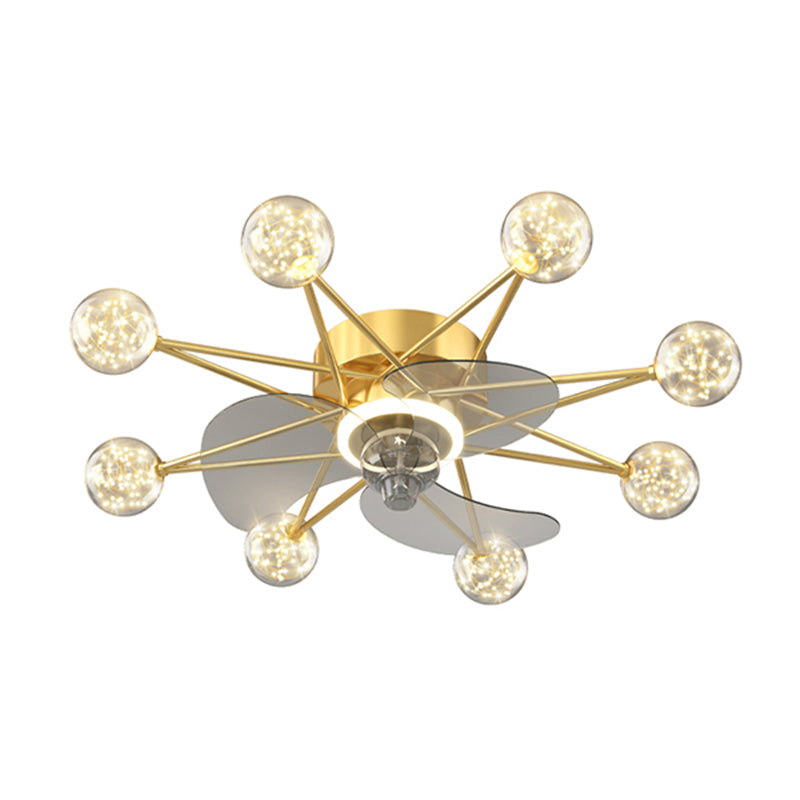 Kids Style Spherical Ceiling Fan Lights Metal LED Flush Lights for Bedroom