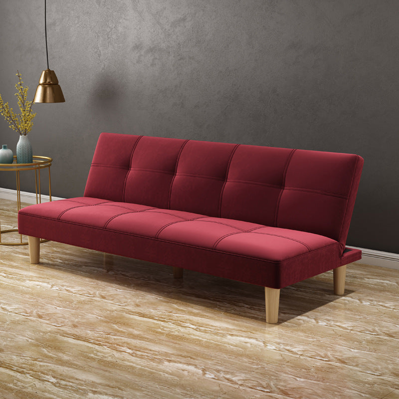 Modern Biscuit Back Standard Sofa 2/3-Seater Velvet Armless Convertible Sofa