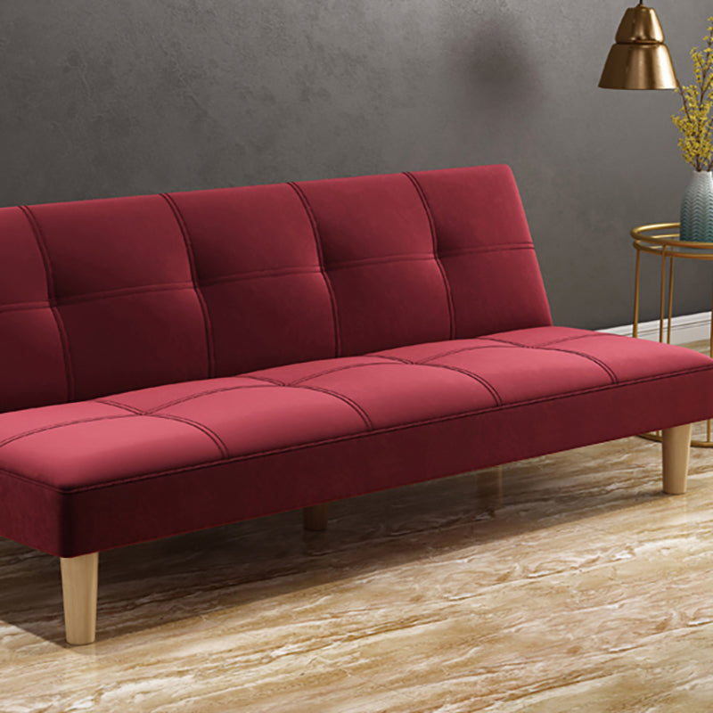 Modern Biscuit Back Standard Sofa 2/3-Seater Velvet Armless Convertible Sofa