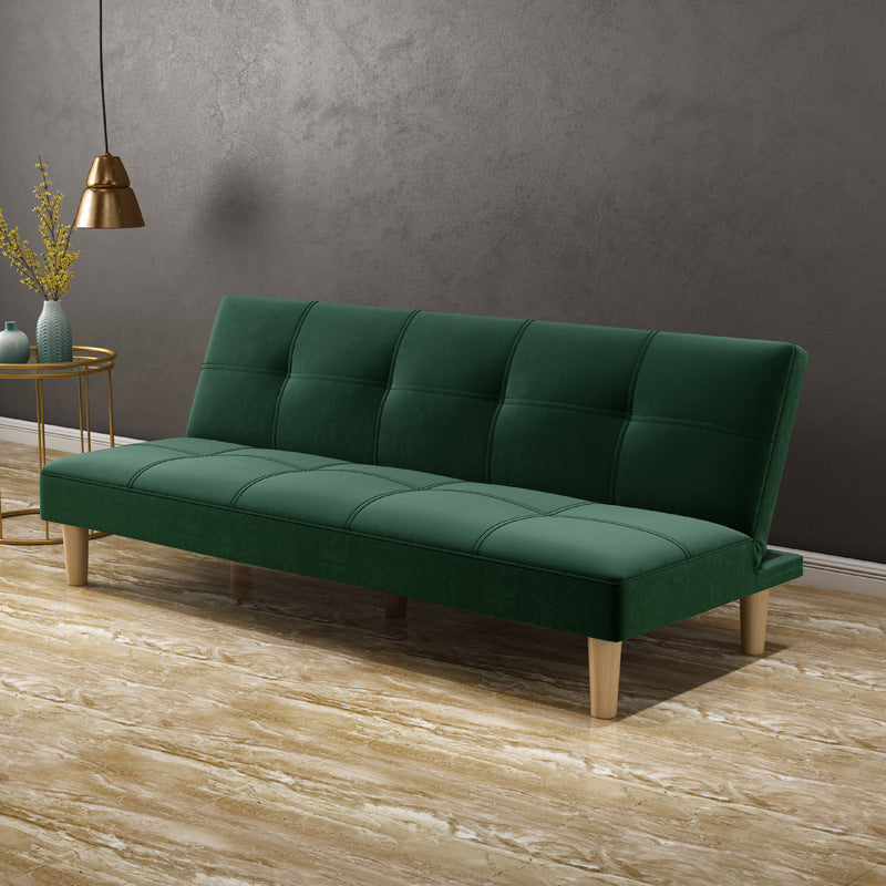 Modern Biscuit Back Standard Sofa 2/3-Seater Velvet Armless Convertible Sofa