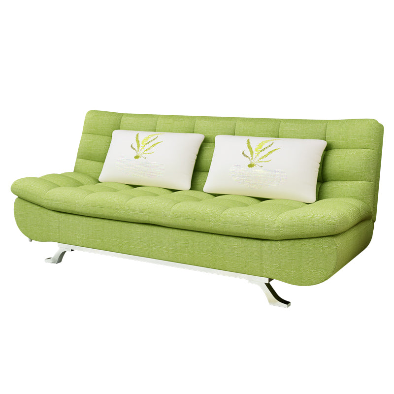 74.80" W √ó 33.46" D √ó 35.43" H Linen Biscuit Back Armless Sofa with Storage