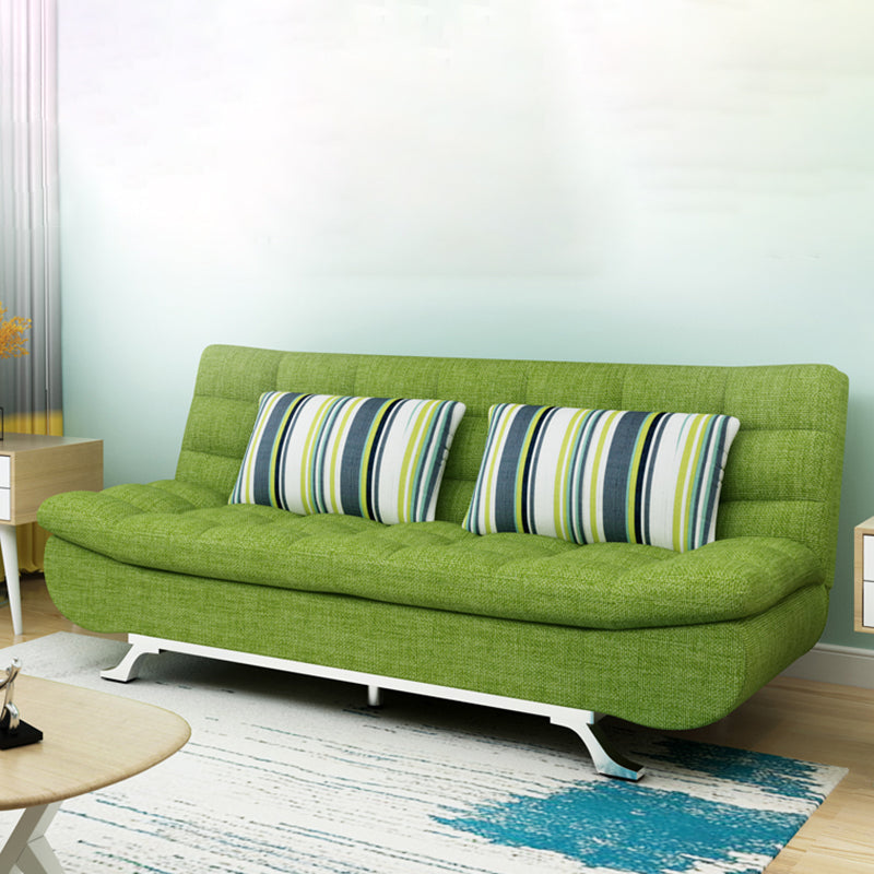 74.80" W √ó 33.46" D √ó 35.43" H Linen Biscuit Back Armless Sofa with Storage