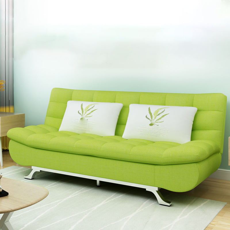 74.80" W √ó 33.46" D √ó 35.43" H Linen Biscuit Back Armless Sofa with Storage