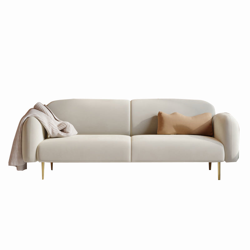 White/grey/green/pink Sofa with Pillow Back Latex/sponge Padded Fabric
