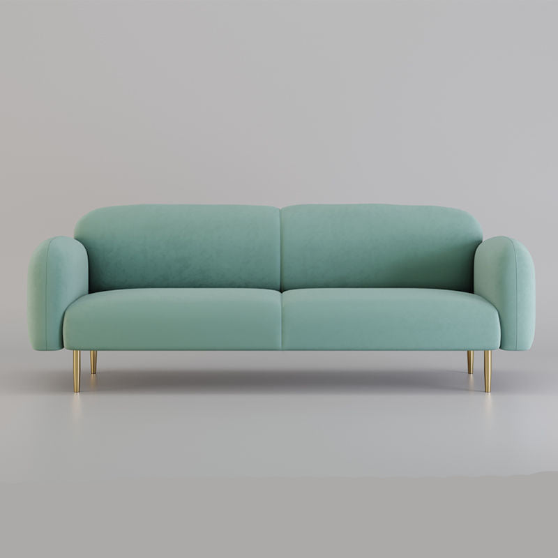 White/grey/green/pink Sofa with Pillow Back Latex/sponge Padded Fabric