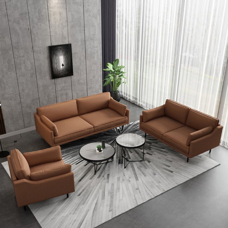 Canapé de bras carré de couleur pure canapé rempli de latex pour appartement à la maison