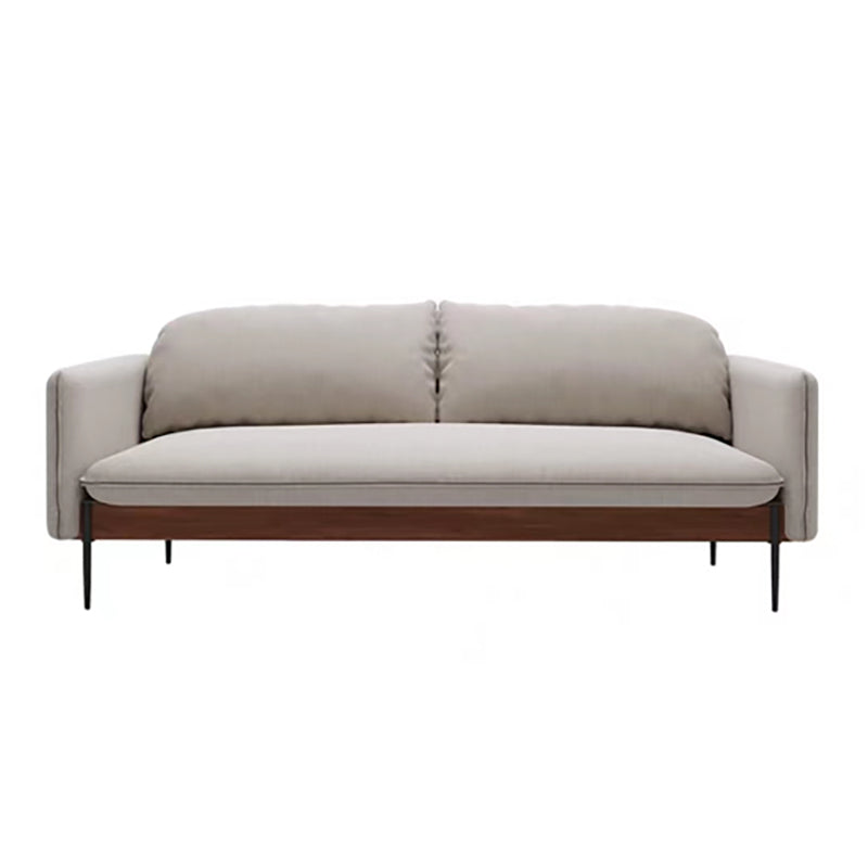 Cushions Square Arm Sofa Scandinavian 31.5" D x 31.5" H Linen Wooden Sofa