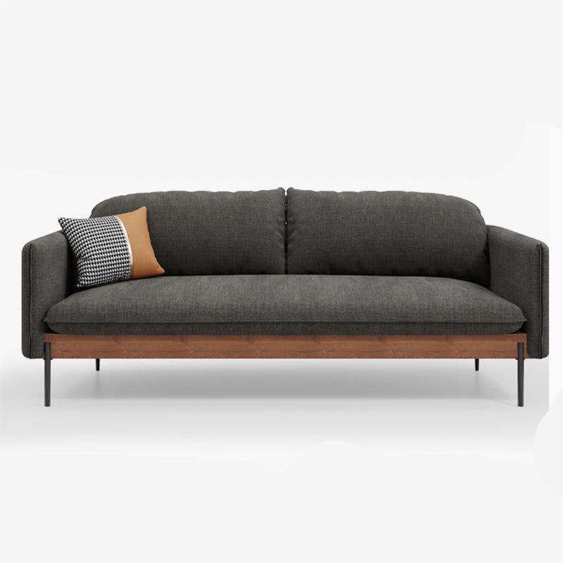 Cushions Square Arm Sofa Scandinavian 31.5" D x 31.5" H Linen Wooden Sofa
