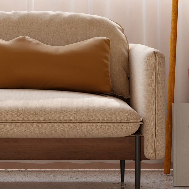 Cushions Square Arm Sofa Scandinavian 31.5" D x 31.5" H Linen Wooden Sofa