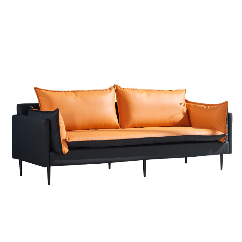 Moderner Stil quadratischer Armlehre Schwamm Kissen Kissen tragen resistente Napa -Ledersofa
