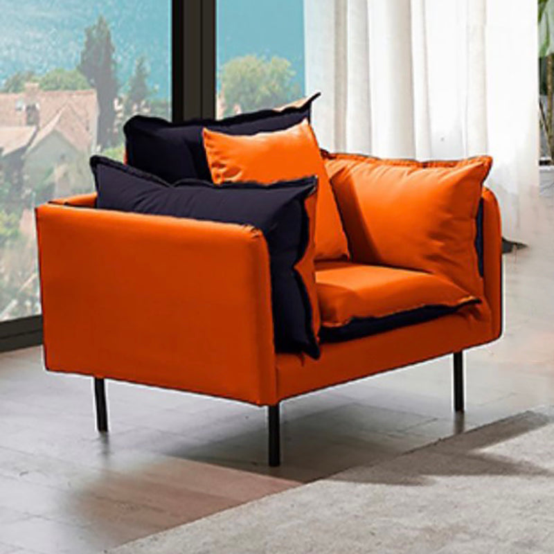 Moderner Stil quadratischer Armlehre Schwamm Kissen Kissen tragen resistente Napa -Ledersofa