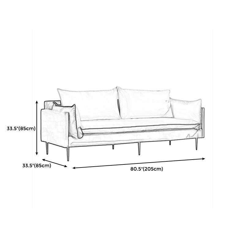 Moderner Stil quadratischer Armlehre Schwamm Kissen Kissen tragen resistente Napa -Ledersofa