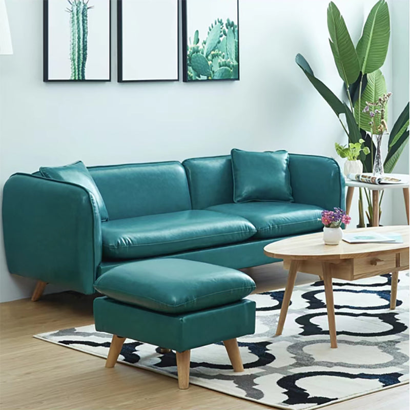 Tuxedo Arm Sofa Nordic 30.31" D x 25.2" H Faux Leather Seating