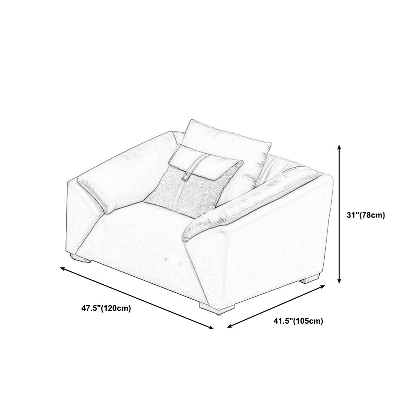 Contemporary Standard Sofa Pillow Top Arm Bench Seating with Pillows