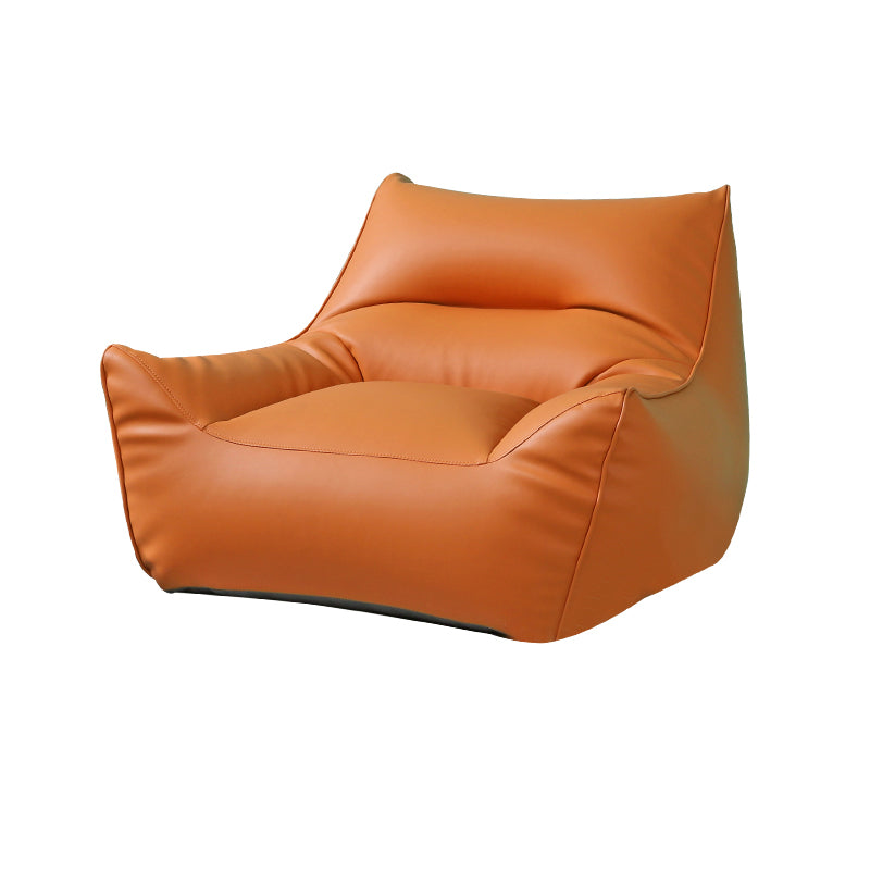 Modern Faux Leather Pillow Top Arm Sofa Sewn Pillow Back Sofa for Apartment
