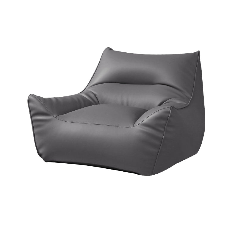 Modern Faux Leather Pillow Top Arm Sofa Sewn Pillow Back Sofa for Apartment