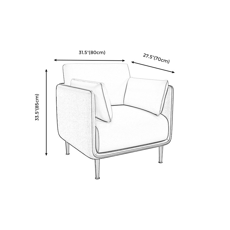 Contemporary Fabric Cushions Sofa 33.46"High Pillow Top Arm Sofa for Restaurant
